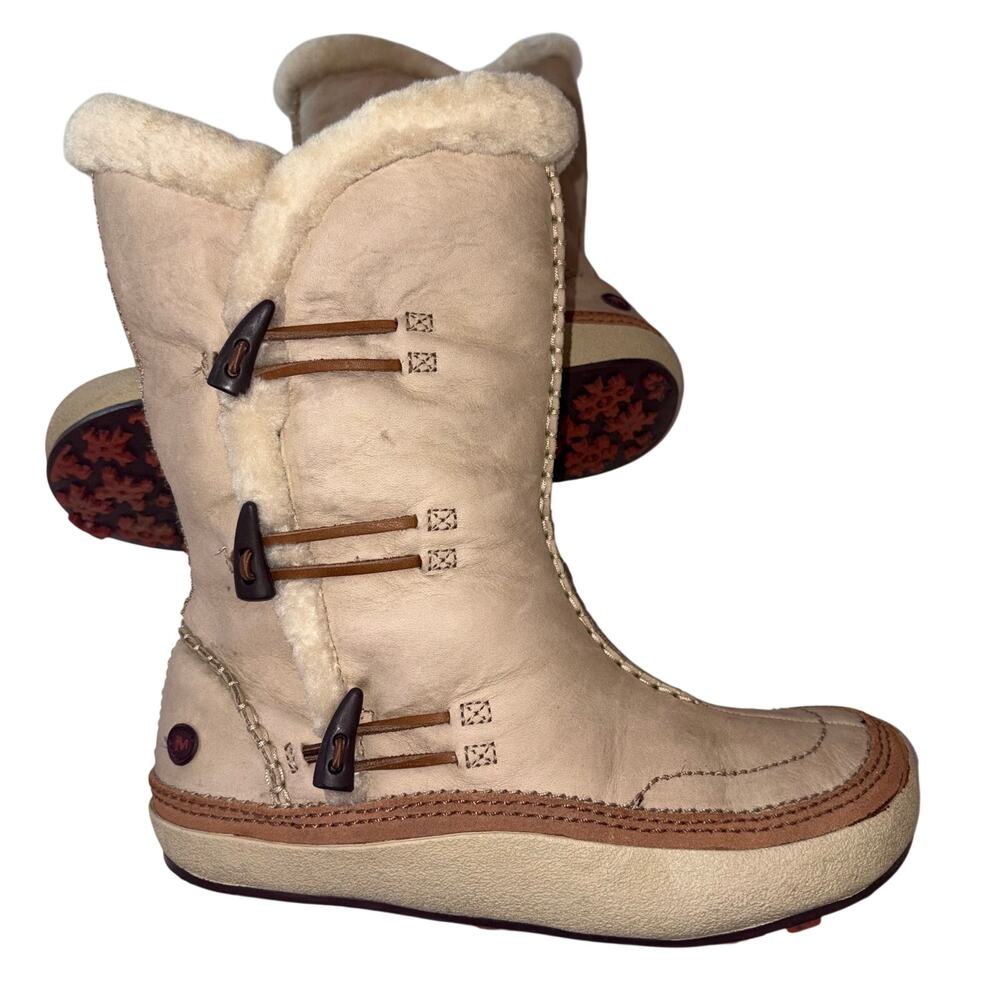Merrell Spirit Tibet High Women's Polortec Winter Boots Suede Fur‎ Lined Toggle
